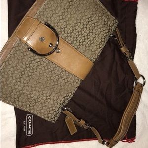 Vintage Coach monogram flap handbag
